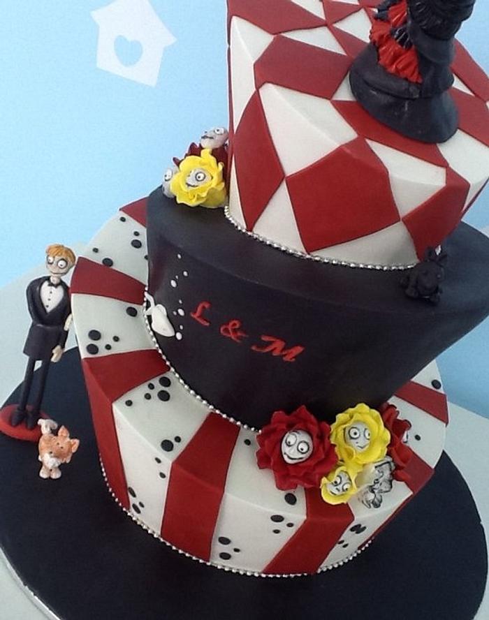 Tim Burton inspired wedding cake