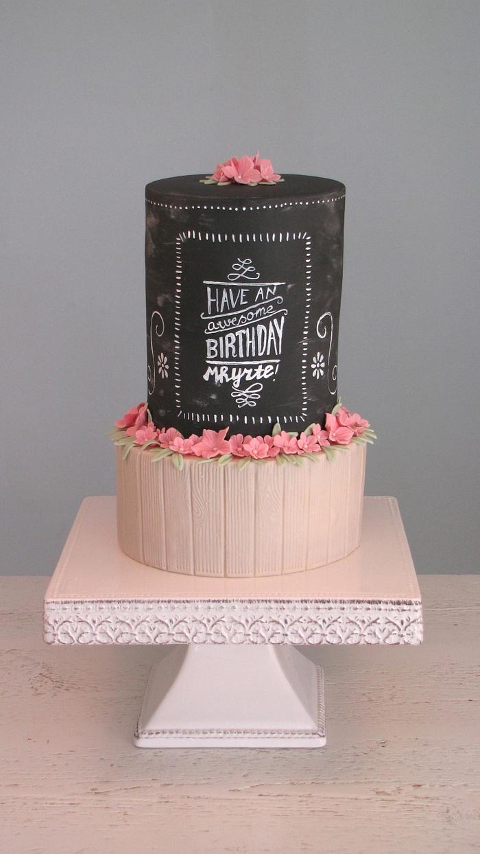 Chalkboard birthday cake.