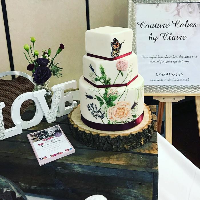 Painted wedding cake 