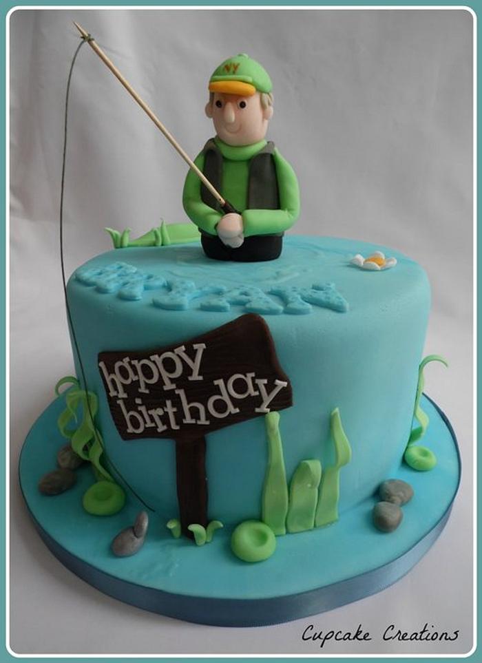 Fishing theme cake
