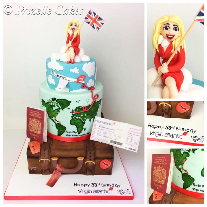 Virgin Atlantic birthday cake