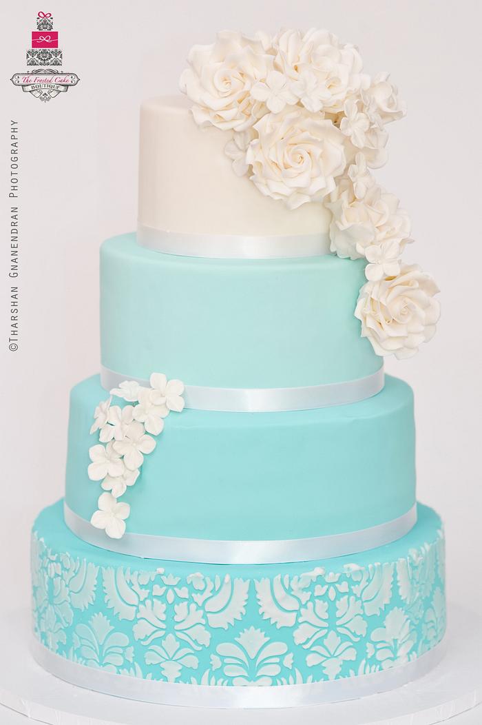 {Tiffany Ombré} Wedding Cake