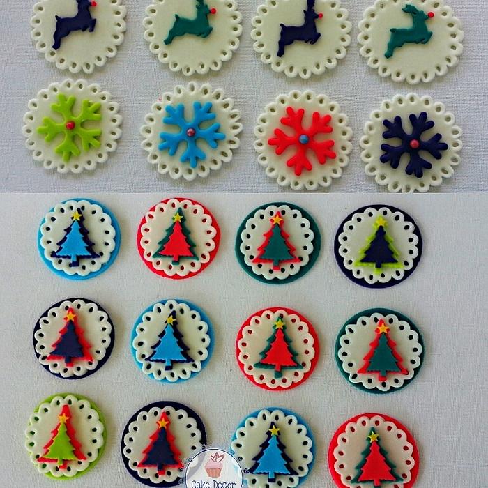 More Bright Christmas Cupcake Toppers