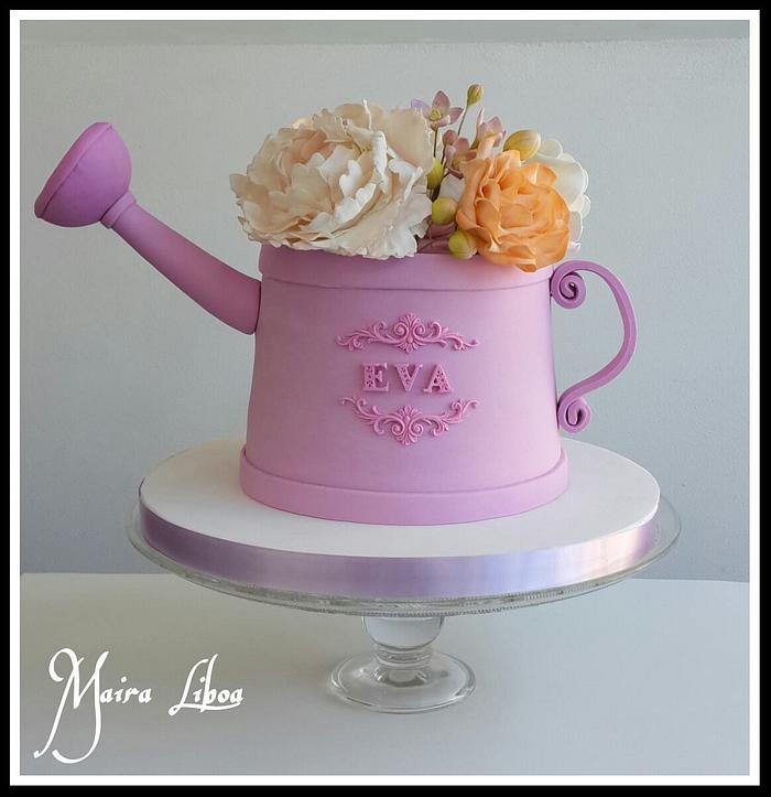 Watering can cake