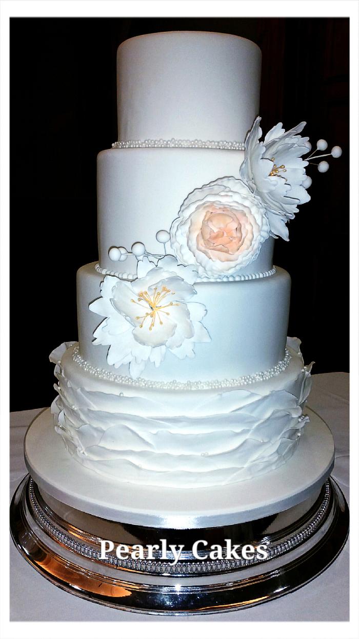 Simply Elegant White Wedding Cake