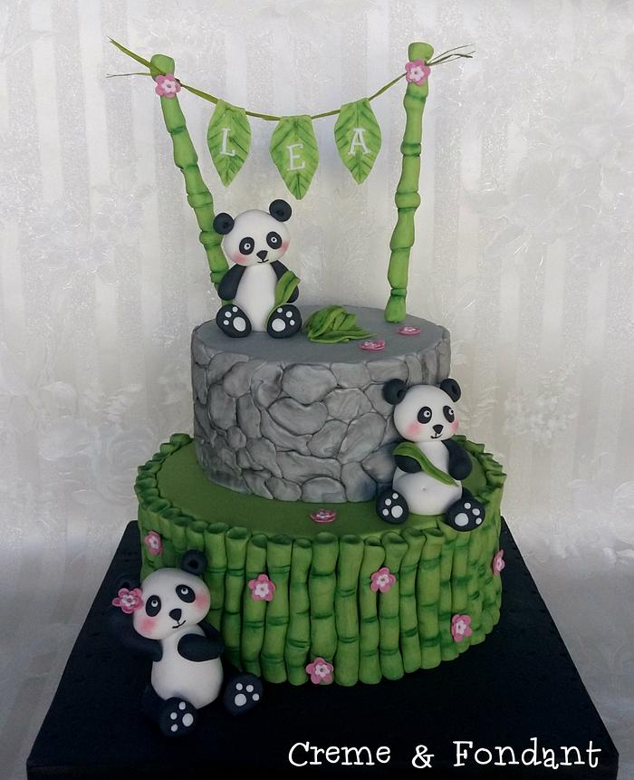 Customized Cake-Panda Cake with macaron – Annabella Patisserie Macarons