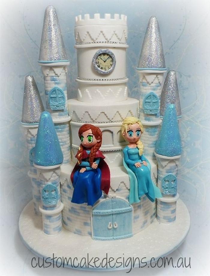 Frozen Princess Castle Cake