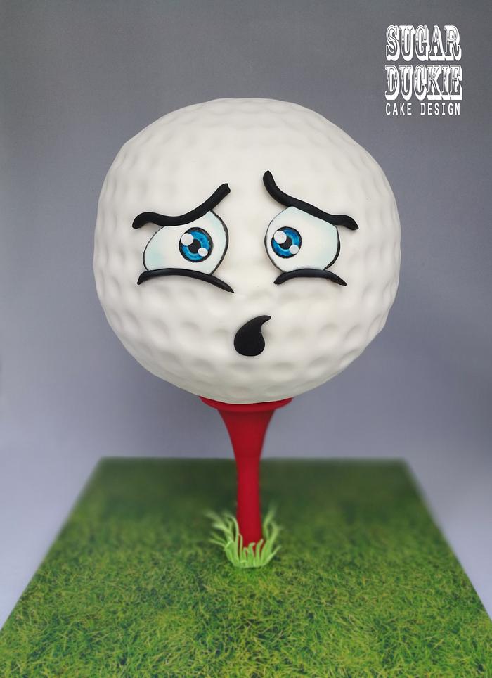 Anxious Golf Ball Cake