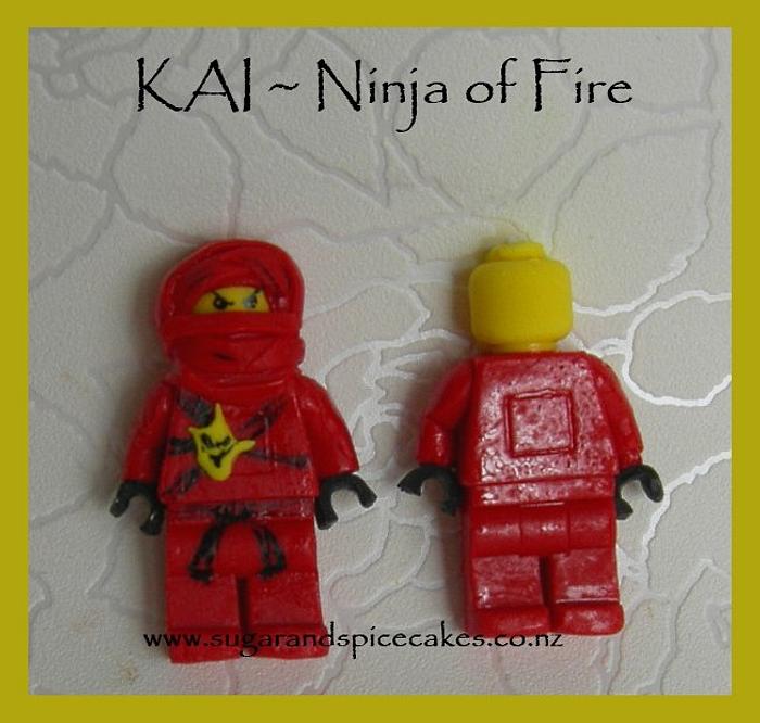 Kai - Ninja of Fire - Fondant Cake Topper