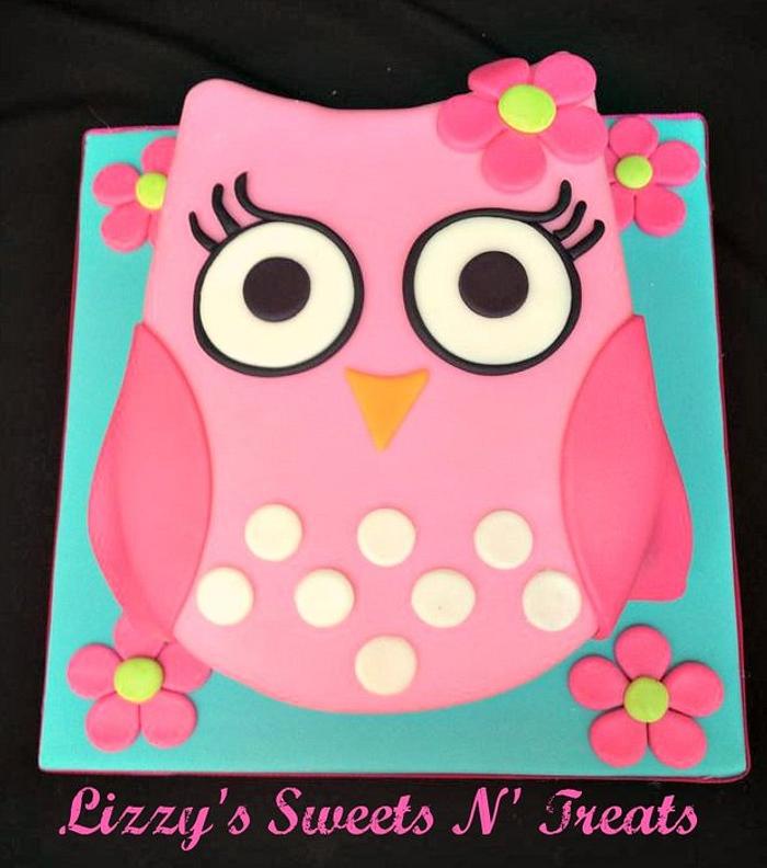 Pink baby owl Smash cake