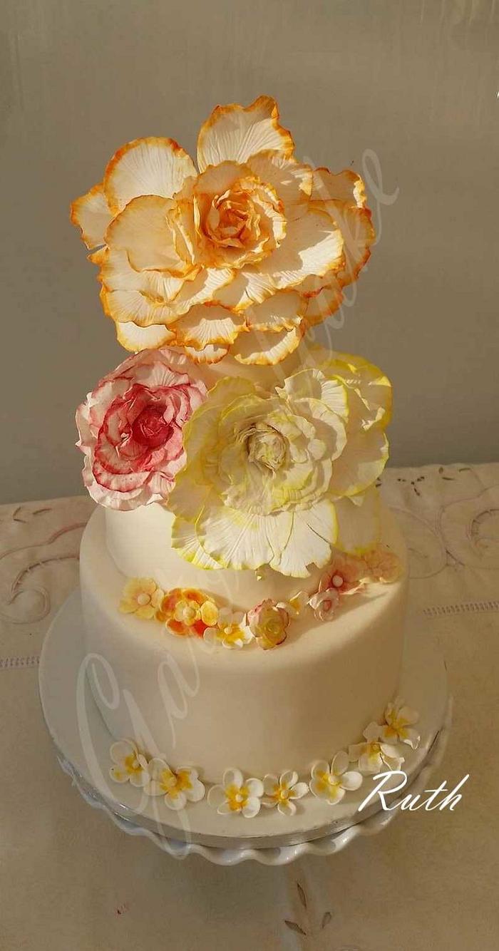 Begonia Wedding cake