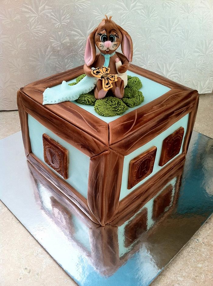 Bunny baby shower cake 