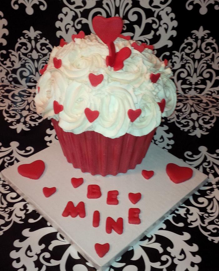Giant Valentines Cupcake cake