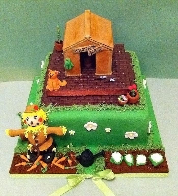 Gardening theme cake 