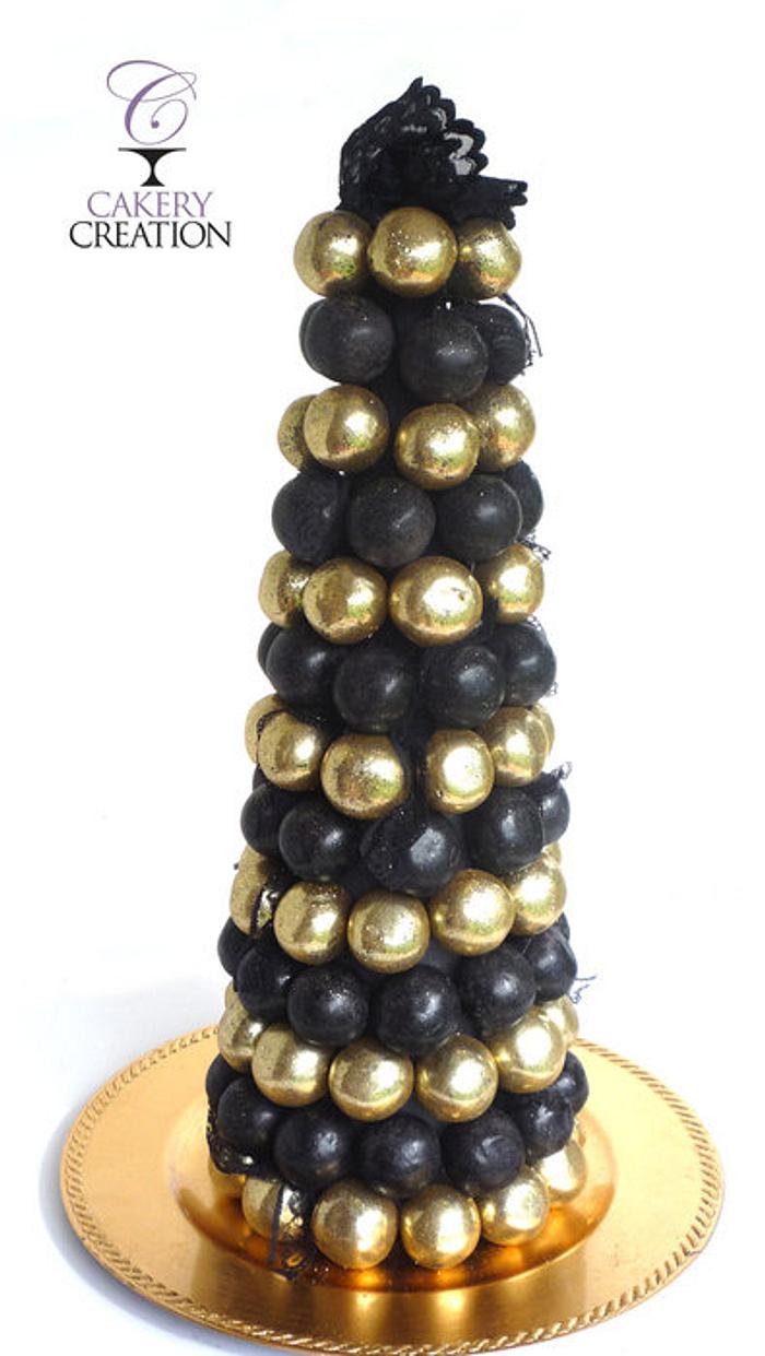 Great Gatsby Inspired Cake Ball Tree