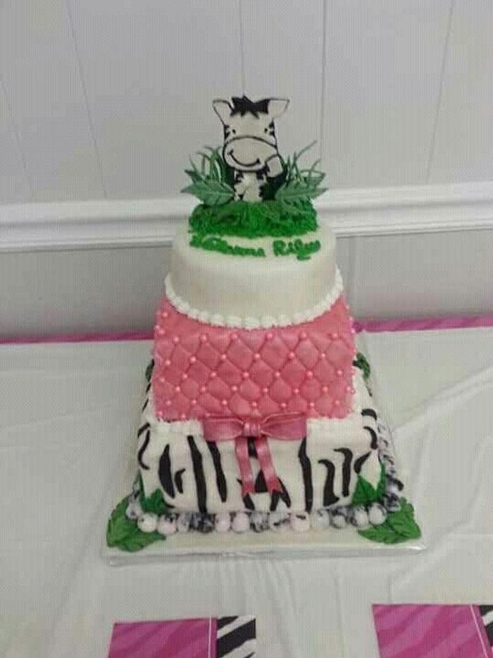Zebra Baby Shower Cake