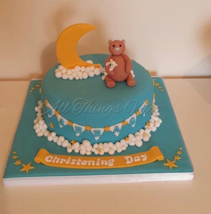 Teddy christening cake