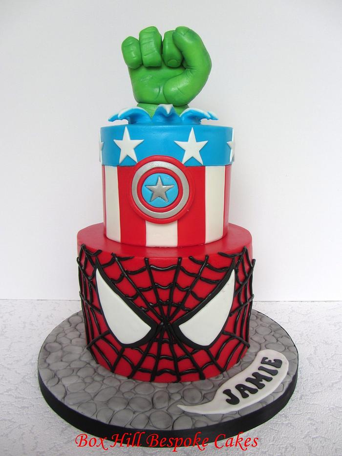 Super Heroes  Cake