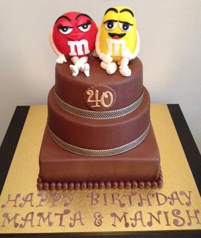 M&M characters cake