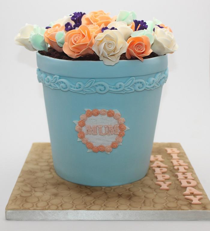 Pot of Flowers Cake