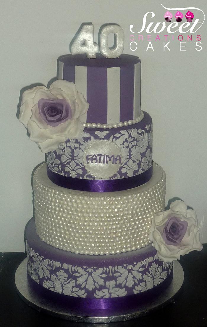 Purple birthday cake