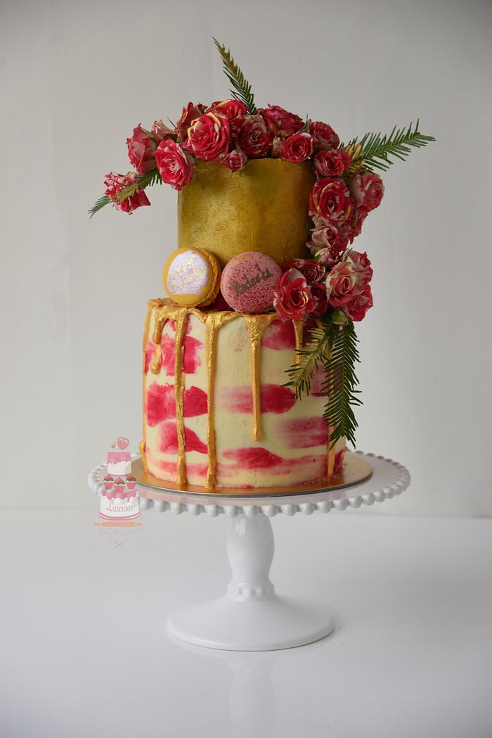 Pink and Gold Cake