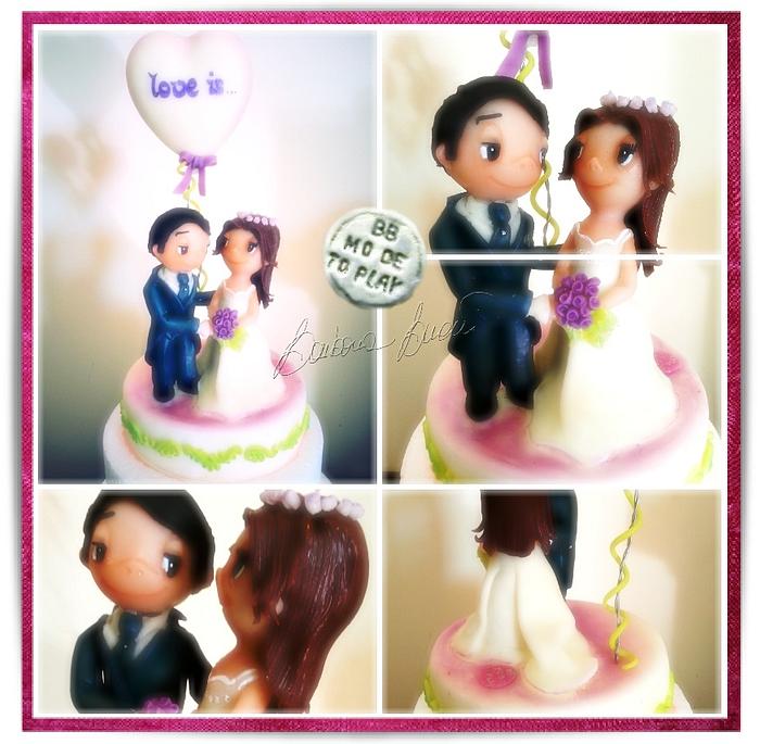 "Love is" by Kim Casali - wedding cake topper by Barbara Buceti BB Mode To Play