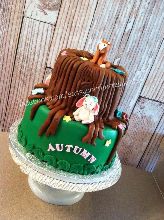 Forrest Theme Baby Shower Cake
