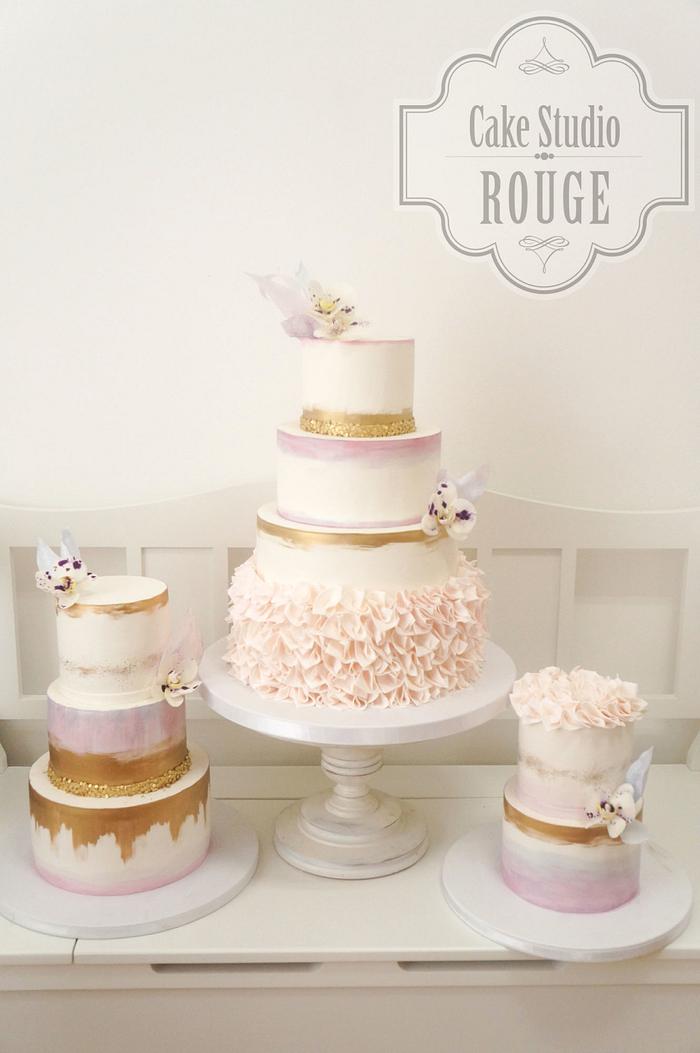 Watercolour wedding cakes
