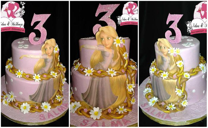 Rapunzel 3 tier cake