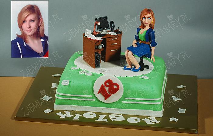 cake with a desk