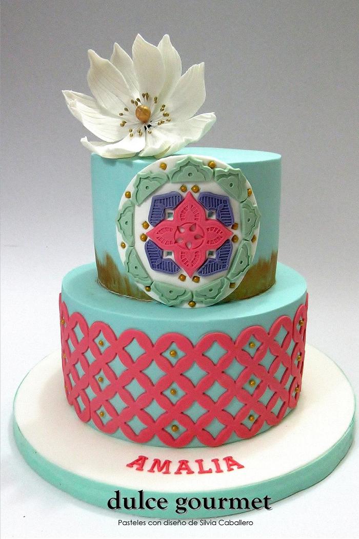 Boho Style birthday cake
