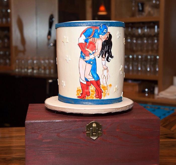 Captain America Grooms cake