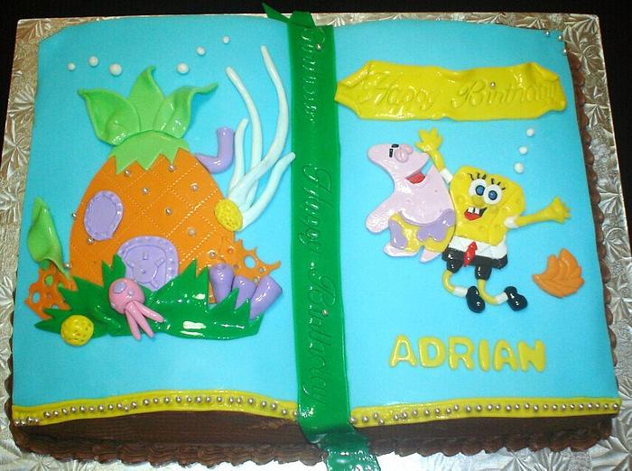 Sponge Bob Open Book Cake