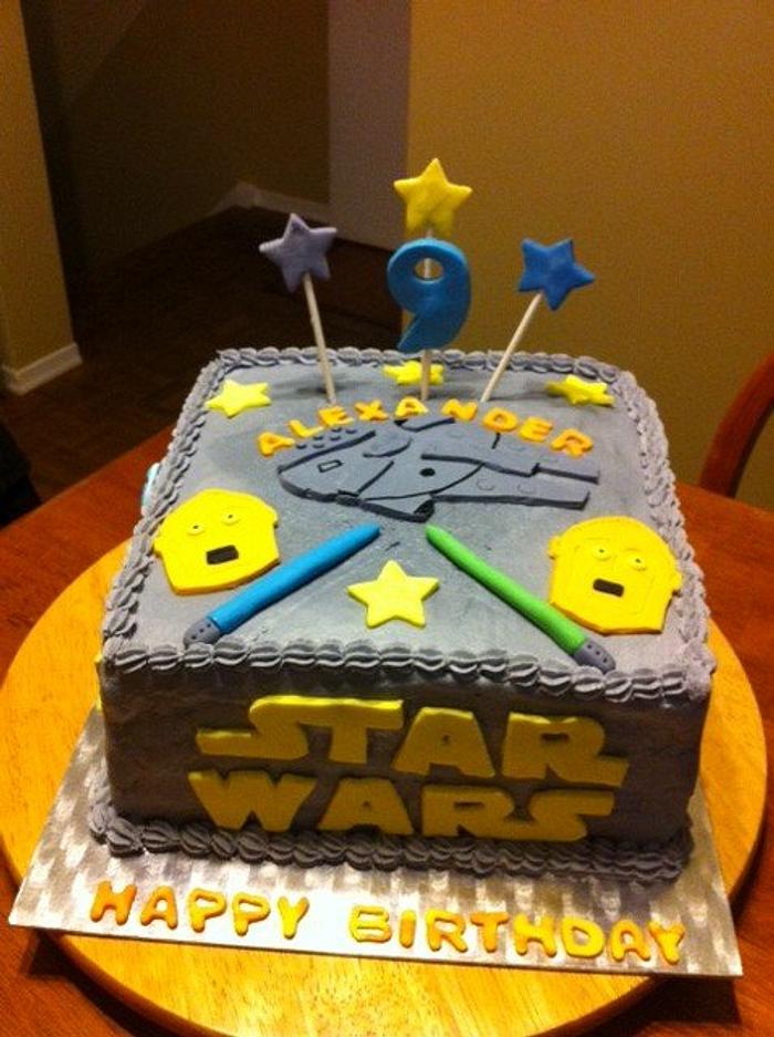 Boys Star Wars Theme Birthday Cake