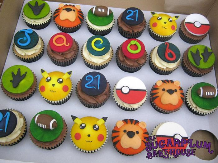 21st Birthday Cupcakes - Pokemon, Football, Dinosaurs & More!