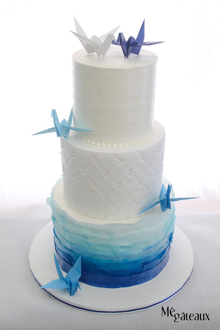 origami wedding cake