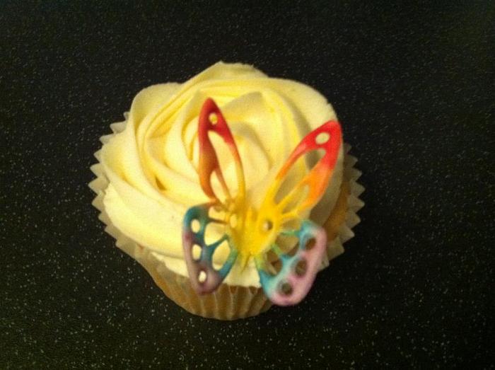 Rainbow butterfly cupcakes 