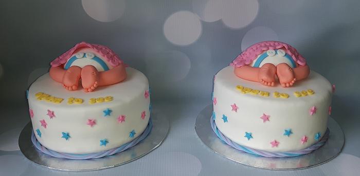 Gender Reveal cakes.