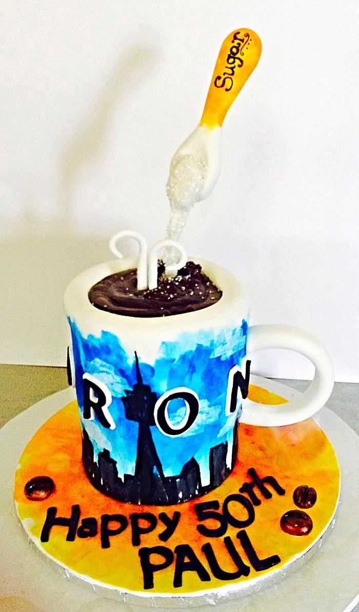 Coffee mug with a spoonful of sugar