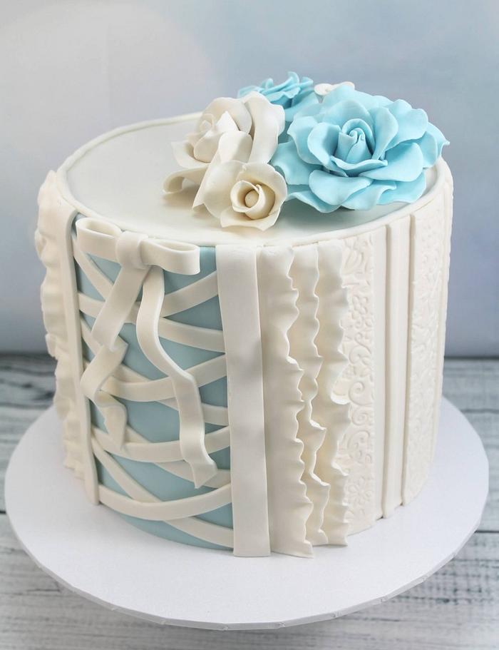 Corset style bridal shower cake