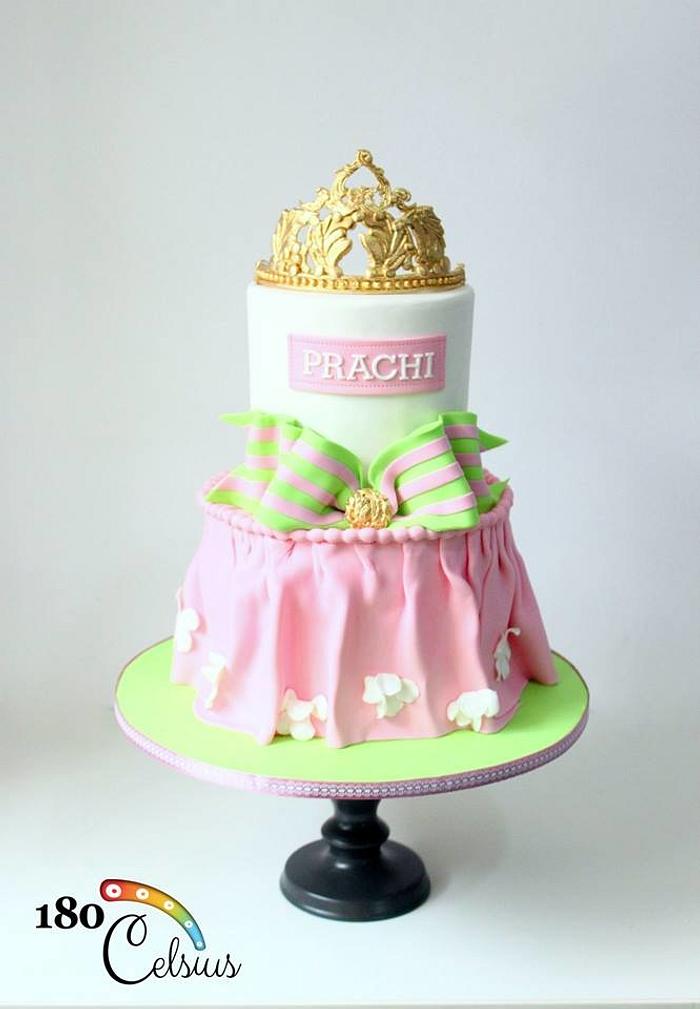 Pink And Green Princess Cake