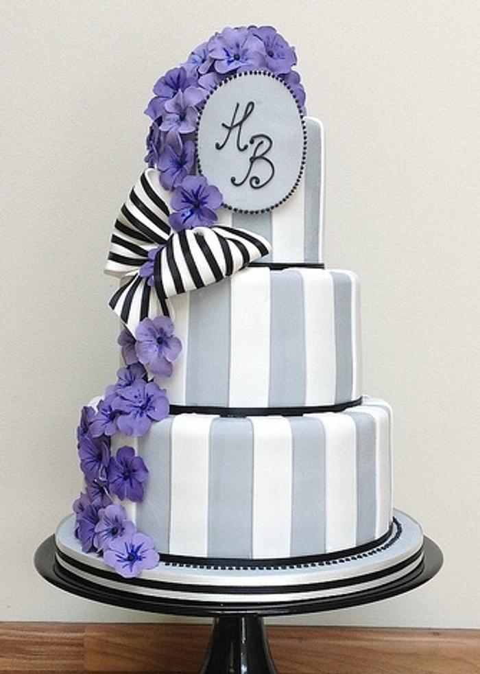 Striped violet cake 