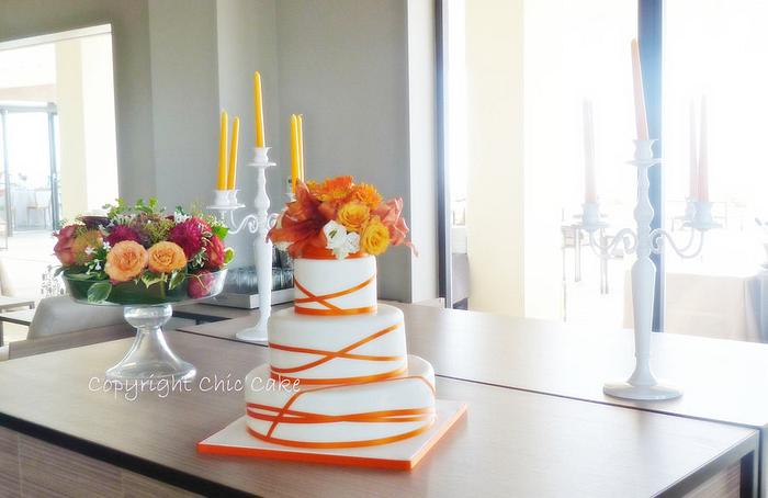 wedding cake orange