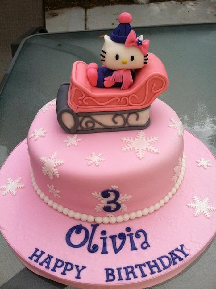 Hello Kitty Winter Wonderland Birthday Cake