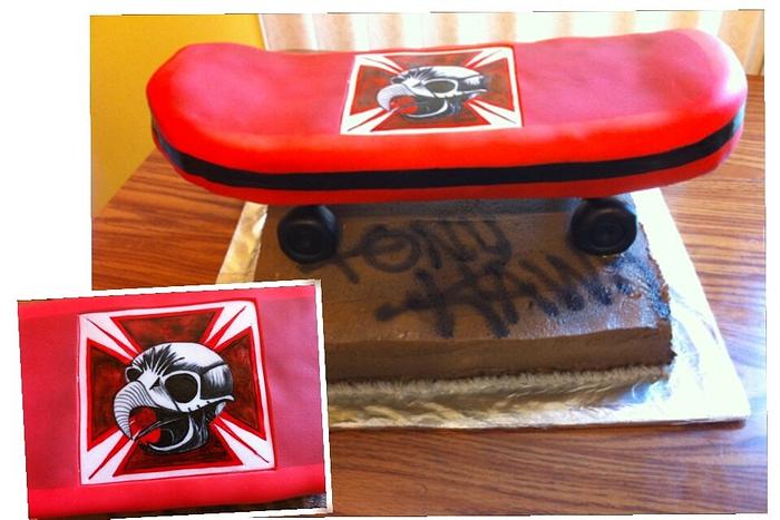 Tony Hawk skateboard cake