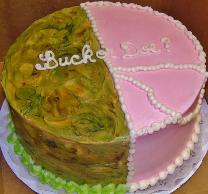 Buck or Doe? baby shower cake BC