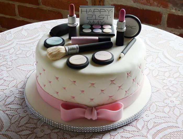 21st Birthday MAC Makeup cake