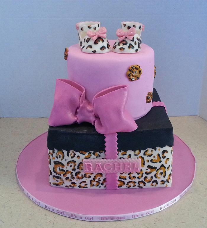 Leopard Baby Shower Cake