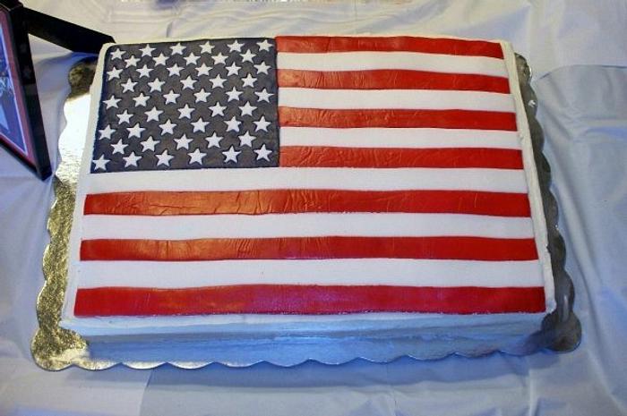American Flag Layer Cake for the Fourth of July - SugarHero